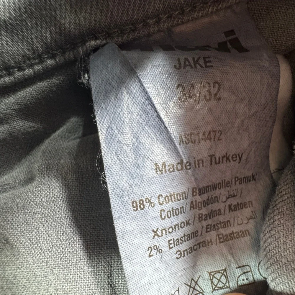 Mavi Jake Jeans Men's 34x32 (Fits 36x29) Slim Leg Stretch Gray Denim